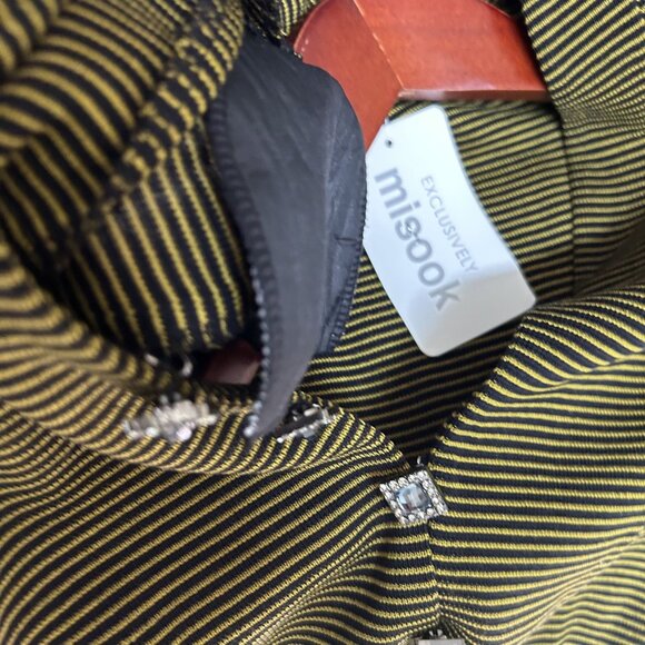 Exclusively Misook Womens Button Up Career Sweater Jacket Striped Green Size XS - Picture 8 of 9